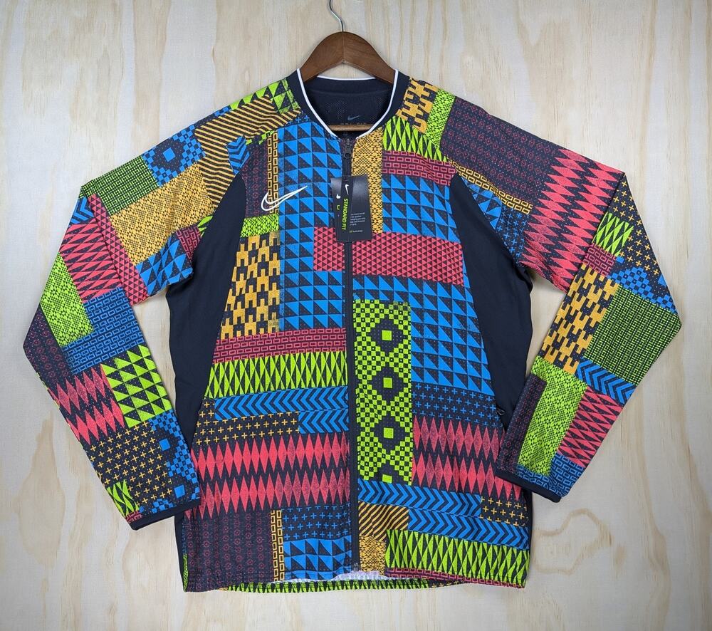 Nike Men's Medium Dri-Fit Soccer Jacket Geometric Patchwork Multicolor NWT